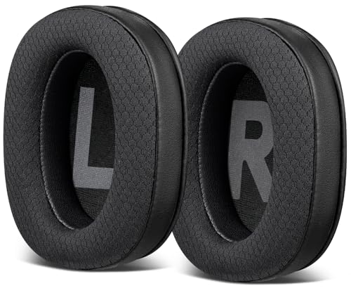 SOULWIT Cuscinetti Auricolari in Tessuto a Rete Ricambio per Fifine H6/H8/H9 Cuffie, Padiglioni Cuffie con Schiuma Antirumore, Spessore Aggiunto - Nero