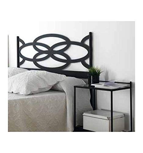Cabecero de Cama de forja Elipse - Negro 27, Cabecero de 135 cm