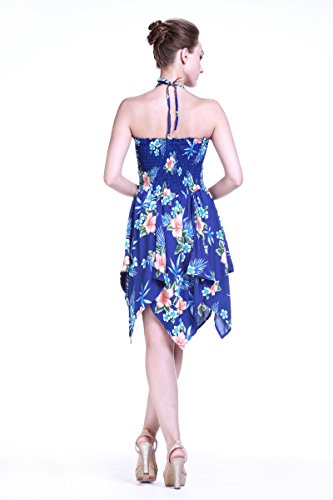 Image of Matchable Family Hawaiian Luau Men Women Girl Boy Clothes in Hibiscus Blue