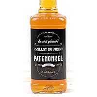 Flaschenetiketten Patenschaft (Patenonkel fragen - Schwarz - Whisky oder Bierflasche)
