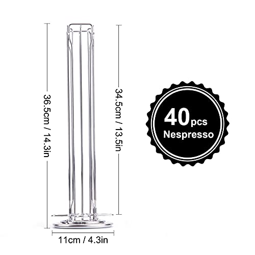 YGJT Porte Capsules NespressoOriginal Rotatif Distributeur Présentoir - Pour 40 Pièces-Support Capsules Original Rangement Solution Économie d'espace - Image 6