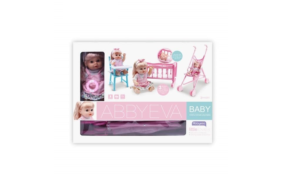 Image of DUNGRANI ENTERPRISE 3 in 1 Baby Doll Stroller Set Toys for Girls Toddlers 3-5 4-6 Year Gifts,Baby Doll Set with 12.5 inch Doll,1 Baby Dining Chair,8 PCS Baby Doll Accessories (Unique)