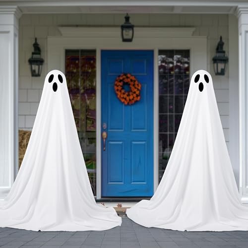 Fantôme Lumineux Halloween JOYIN Lot de 2 Décorations de 127 cm avec Guirlande - 8