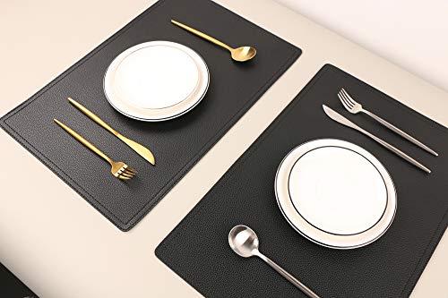 Faux Leather Placemats, Pu Table Mats, Set Of 4, Waterproof, Stain Resistant, Heat Resistant, Non-Slip Easy To Clean For Kitchen Dining Table,Conference Table #TOP1