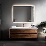 ELEVATEHOME LED Bathroom Mirror 40'x32', 3-Colors Backlit, Stepless Dimmable, Anti-Fog, Memory, Wall Mounted Vanity Mirror with Lights, Eco Copper-Free, Perfect for Bathroom & Bedroom
