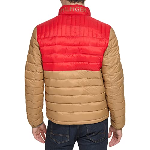 Image of Tommy Hilfiger Mens Embroidered Logo Puffer Jacket