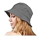 Unisex Bucket Small Brim Summer Beach UV Protective Packable Travel Hat (Dark Grey, Large/X-Large)