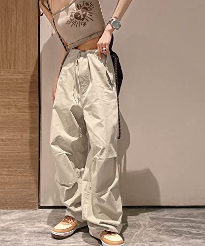 Women's Baggy Cargo Pants Y2K Parachute Pants Low Waisted Casual Streetwear Hippie Jogger Pants Drawstring Trousers2