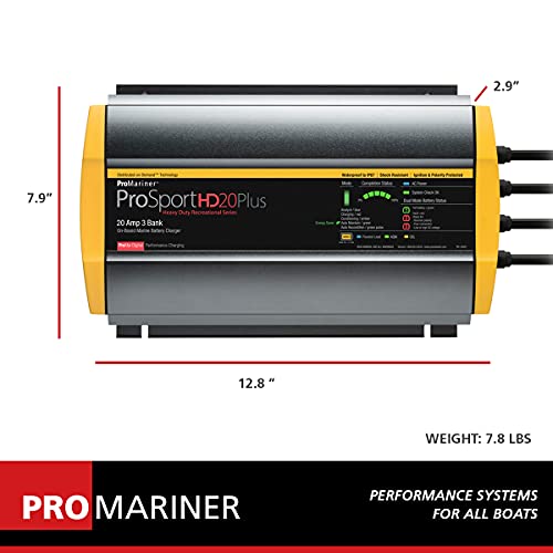 Promariner 44021 Prosport Hd Waterproof Marine Battery Charger, 20 Amp, 3 Bank #TOP1