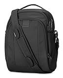 Pacsafe Metrosafe LS250 12 Liter Anti Theft Shoulder Bag - Fits 11 inch Laptop, Lightweight (1.46 lbs) with RFID Blocking Pocket and Lockable Zippers (Black)