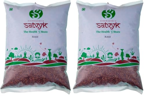 Image of S Siddhagiri's SATVYK THE HEALTH re STORE Ragi Whole (Set of 5-5kg) - Unpolished Finger Millet | Gluten Free Nachni | Whole Grain Ragi | High Plant Protein & Fiber (Pack of 2)