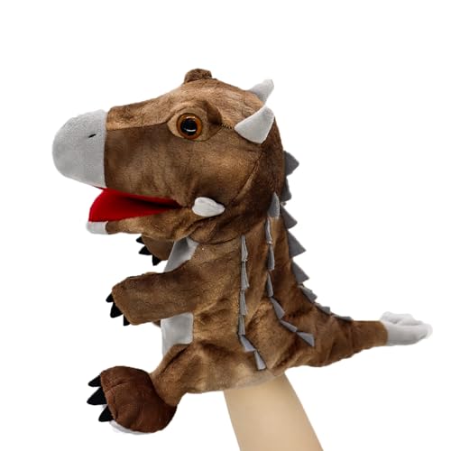lilizzhoumax Simulation Ankylosaurus Dinosaur Hand Puppet Plush Toy, Stuffed Animal Plush Dinosaur, Cute Role-Playing - Image 2