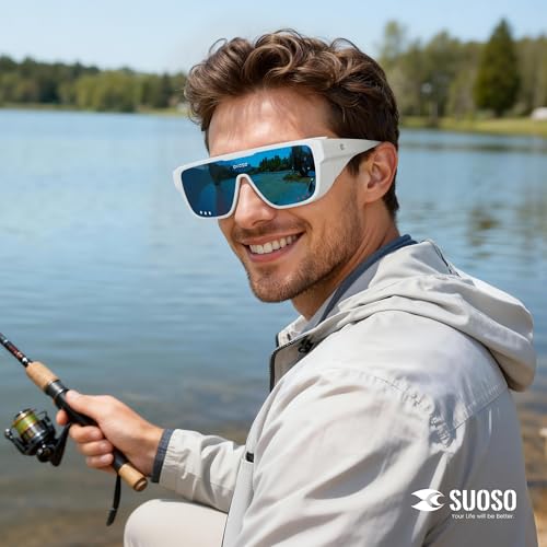 suoso Polarized Fit Over Glasses Sunglasses for Men Women Oversized Square Glasses UV Protection with Side Window Shields — view 6