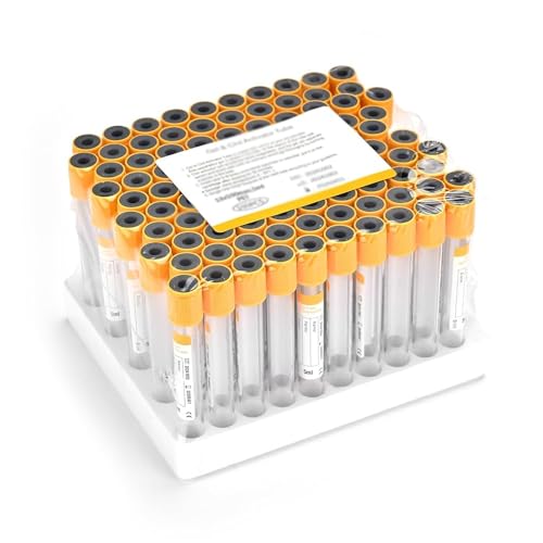 Vakuum-Blutentnahmeröhrchen mit Trenngel und Gerinnungsbeschleuniger zur Serum- und PRP-Vorbereitung - 100 Einwegröhrchen