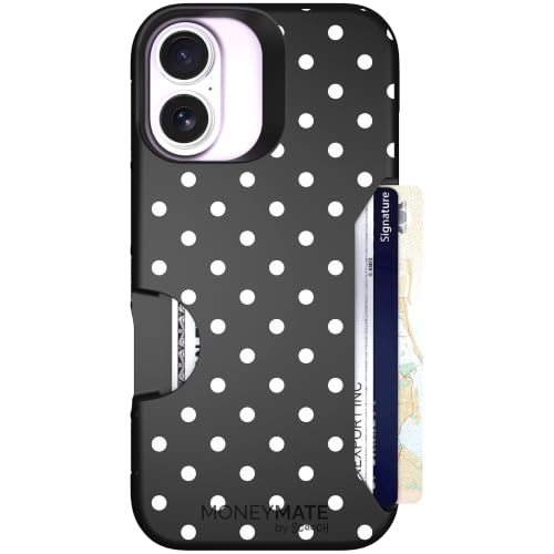 Scooch for iPhone 17 Wallet Case Card Holder, Moneymate, Polka Dots