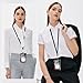XEYOU Small Womens Wallet with ID Window Minimalist Badge Holder with Side Zip Pocket, Multiple Card Slots with Neck Lanyard for Office Staffs, Teachers/Students, Couriers, Workers