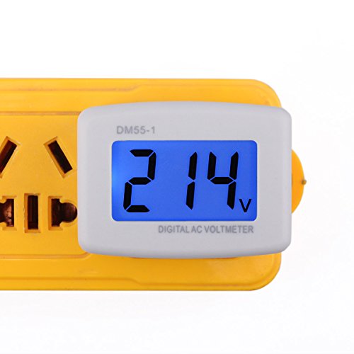 DROK 90538 Flat Plug AC 80-300V Voltage Panel Power Line Volt Test Monitor