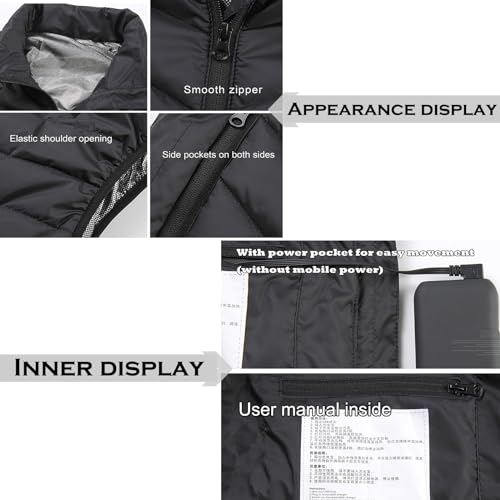 2025 Upgraded Heated Vest Women Men Heated Body Warmer 3 Adjustable Temperature Electric Heated Down Gilet Waistcoat4