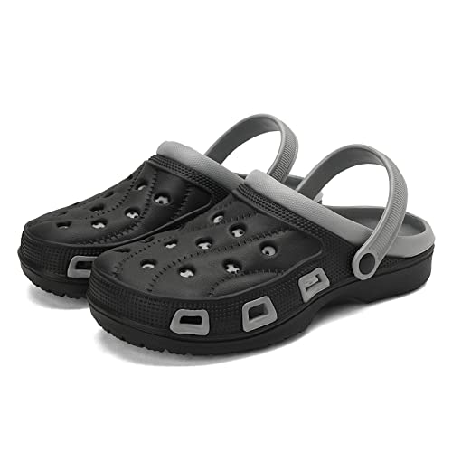 Sanossi Mens Garden Clogs Sports Sandals Outdoor Indoor Slippers Lightweight Hiking Summer Walking Water Beach Shoes Male Black 13 Women/11 Men #TOP5
