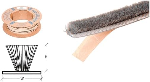 C.R. LAURENCE A71320C CRL Gray .270" Backing Width Adhesive Backed Windo-Pile - 100' Roll by C.R. LAURENCE