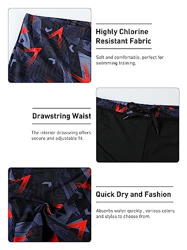 Image of Men's Square Leg Swimming Jammer Shorts UPF50+,Men Swimsuit Swim Jammers Fabric Shape Retention