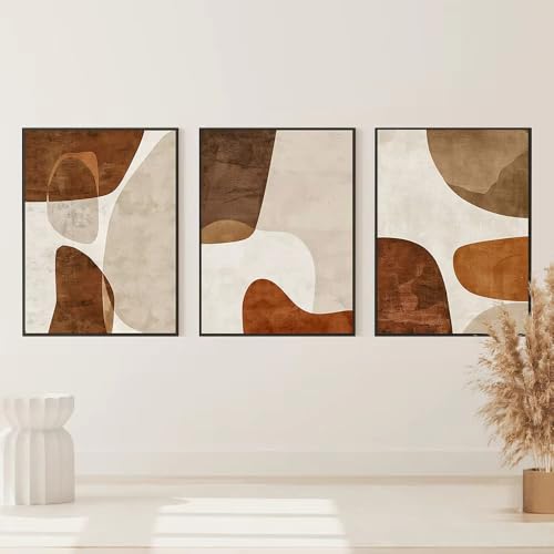 Affiches texturées abstraites pour une atmosphere sereine style minimaliste beige clair sur toile