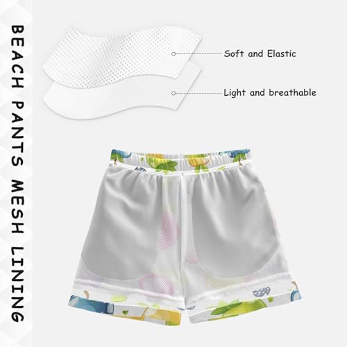 Pigsaly Boys' Swim Board Shorts Cute Peach Blueberry Pear Mango Gummy Jelly Candy Boy's Swim Trunks Kids Swimwear S4