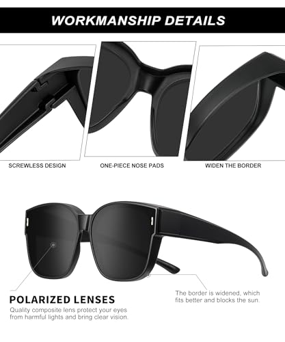 Image of KALIYADI Fit-Over-Glasses Polarized Sunglasses-for-Men Wrap-Around-Sunglasses: Mens Polarized Sunglasses UV400 Protection