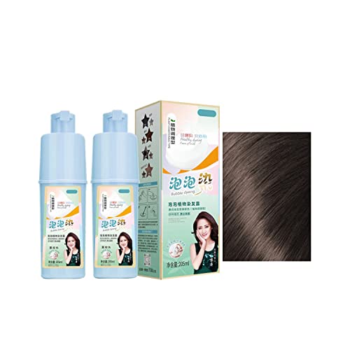 2 Pce Bubble Color Dyeing Kit, Easy Hair Coloring,Change Your Hair Color At Home! (Dark tea)