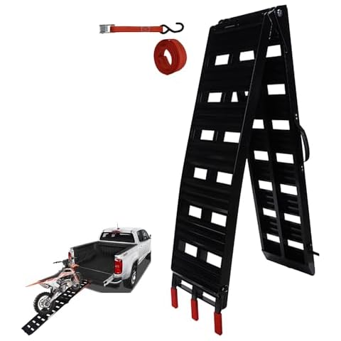 Runfarr Loading Ramp,Universal 750Lbs 7.5FT Aluminum Folding Motorcycle Portable Trailer Ramp for Motorcycle,Dirt Bike,ATV,UTV,Truck,Quad,Lawn Mower,Snow Blower Cover