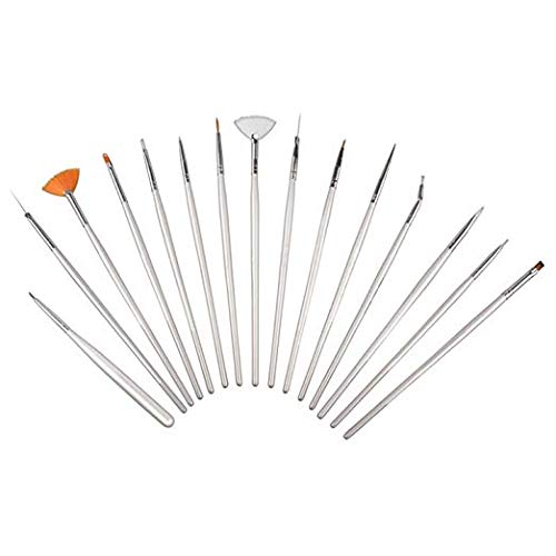 GREEN FABWOOD 15pcs Nail Art Painting Pen Brush