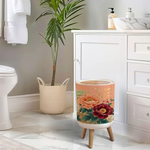 Caneca de basura redonda pequeña con tapa multicolor miniatura 6