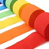 SUNBEAUTY 9 Rollen Bunt Krepppapier Regenbogen Krepppapier Band DIY Papier Streamer Luftschlangen Seidenpapier für Partydekorationen Geburtstag Hochzeits Babyparty Frühling Sommerdeko