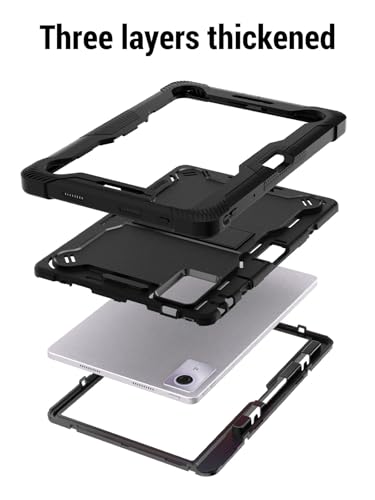 Image of for Lenovo Idea Tab Plus case 12.1 Inch Tablet, Shockproof Lightweight Silicone Protective Cover with Stand, Child-Friendly Protection, Black