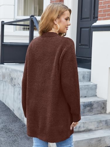 Image of Snuggle Sac Cardigan Sweaters for Women with Pocket Trendy Casual Long Sleeve Tops Open Front Fall Winter Coats