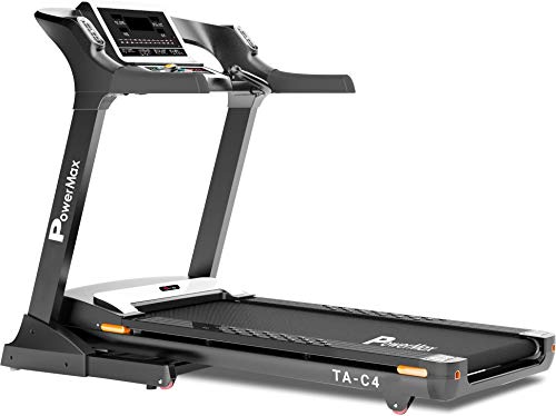 PowerMax Fitness TA-C4 (5HP) AC Motorized Premium Commercial Treadmill, 99 Pre-Set Max Pro Workout Session, Max User Wt.150kg | 20 Level Auto Incline | Top Speed:20 Km/hr | Spring Resistance, Speaker PowerMax Fitness TA-C4 (5HP) AC Motorized Premium Commercial Treadmill, 99 Pre-Set Max Pro Workout Session, Max User Wt.150kg | 20 Level Auto Incline | Top Speed:20 Km/hr | Spring Resistance, Speaker