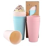 Bailonda becher kinder, becher hartplastik,camping becher, plastikbecher kinder, 430 ml unzerbrechliche Trinkbecher, 9 er wiederverwendbare Cola-Becher, Trinkbecher für Kinder und Erwachsene (L)