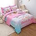 JQinHome Unicorn Twin Bedding Sets for Girls Kids,6 Piece Bed in A Bag 3D Colorful Flower Girl Unicorn Comforter Set with Sheet Set(Sparkle)