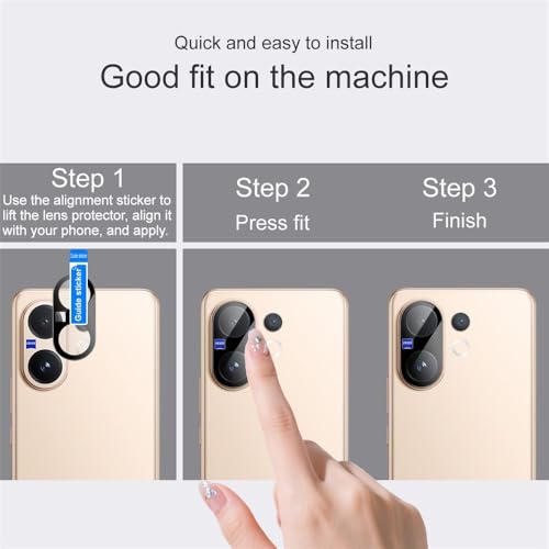Image of FabeKee Camera Lens Protector Compatible With Vivo V60 5G 9H Tempered Glass, Anti-Scratch, HD Clear, Easy Installation, Ultra-Thin Camera Lens Protection