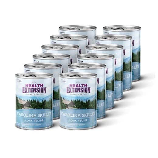 Health Extension Carolina Skillet Pork Recipe Grain-Free Wet Dog Food, 12.5 oz – Protein-Rich, Hydration Support, Superfoods (Case of 12 Cans)