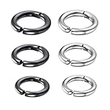 ifundom Pendientes de Clip sin Perforación para Hombre y Mujer, 6 Piezas en Acero Inoxidable y Metal Ligero, Tamaños 14mm, 12mm y 10mm, Colores Negro y Acero, Joyas Unisex para Uso Diario