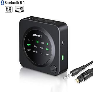 Bluetooth 5.0 Transmitter Receiver Wireless Adapter - 2 in 1 Digital Optical TOSLINK