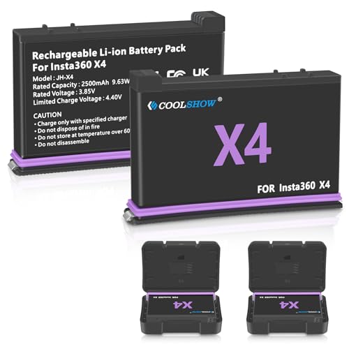 Amazon | COOLSHOW Insta360 X4 バッテリー交換アップデート容量