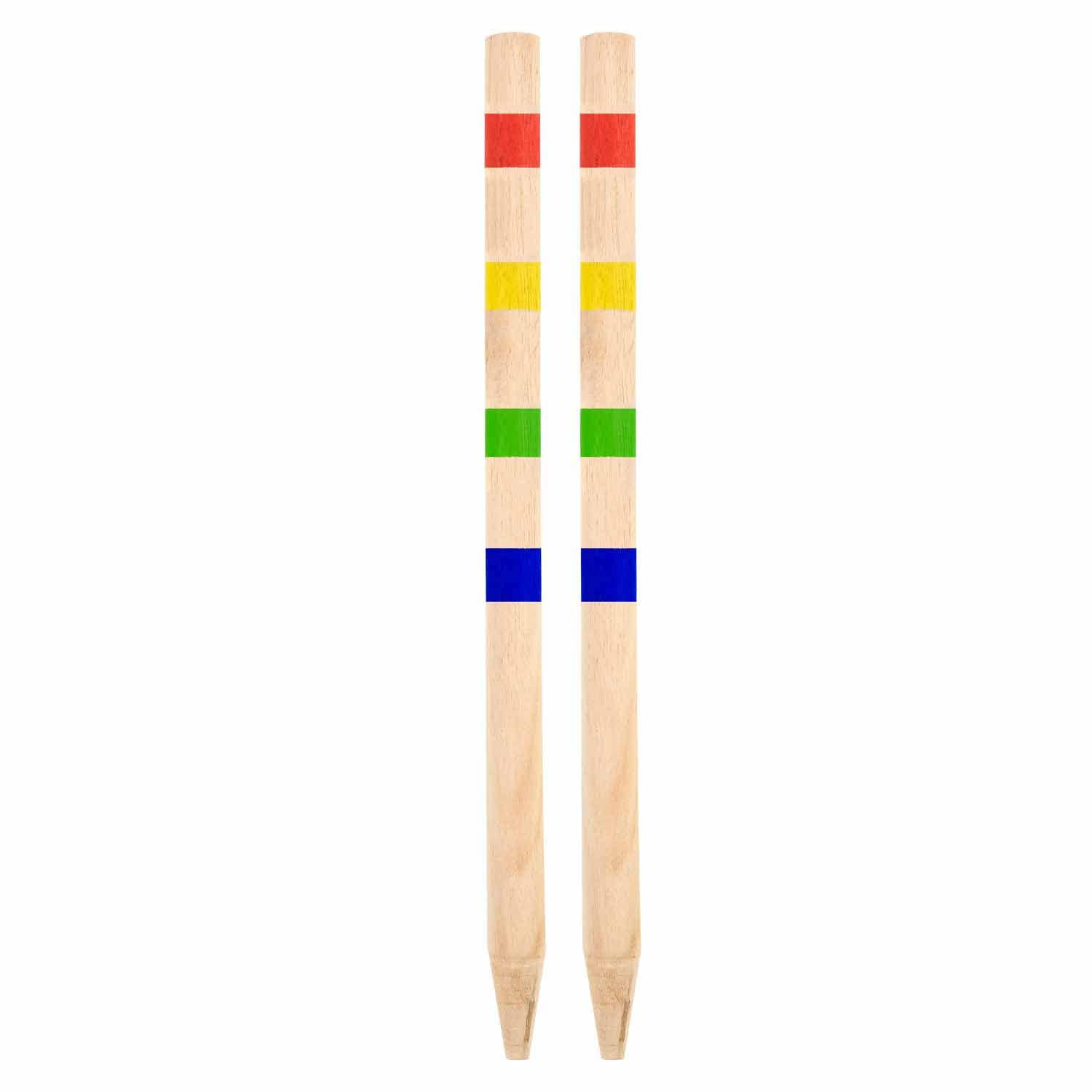 Idena Jeu de Croquet en Bois avec Maillets, Boules, Buts en Métal et Filet de Transport