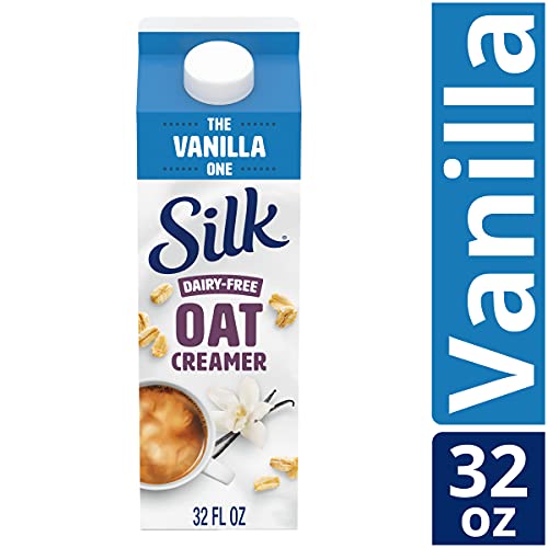 Silk Oat Creamer, Vanilla, Smooth, Lusciously Creamy Dairy Free And Gluten Free Creamer From The #1 Brand Of Plant Based Creamers, 32 Fl Oz Carton #TOP2