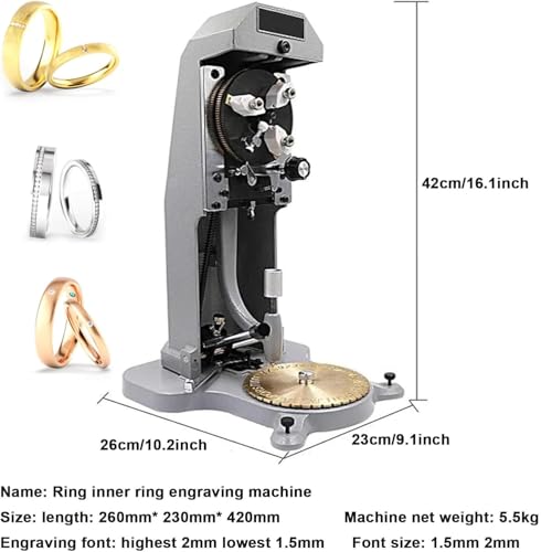 Incisore per anelli, timbro a doppia faccia con quadrante a 2 caratteri per incisione interna, blocco lettere di carattere per anelli, precisione 1,5 mm-2,0 mm
