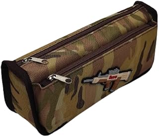 مقلمه من القماش بسحاب مزدوج بسعة كبيرة حقيبة تخزين مكتبية للأطفال حافظة اقلام خشنة بما فيه الكفاية للبنين الكبار الفتيات الأطفال مموه كلاسيك بيج