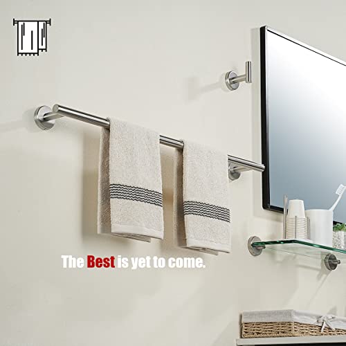 JQK Bath Towel Bar, 27 Inch 304 Stainless Steel Thicken 0.8mm Towel Rack Bathroom, Towel Holder Brushed Finished Wall Mount, Useable Length 24 Inch 2 Pack, TB110L24-BN-P2 by JQK - Used condition - Image 4