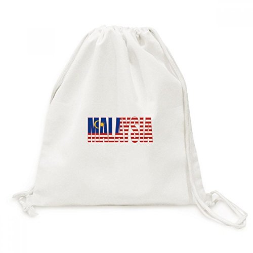 Toile Drawstring Backpack Malaisie sac souple avec motif pays