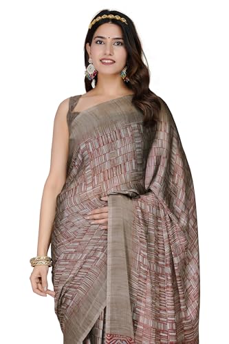 Image of MIRCHI FASHION Saree for Woman | Chiffon Block Printed Lightweight Daily Wear Sarees with Blouse